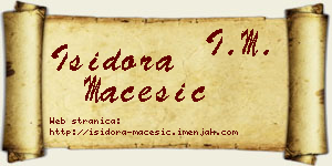 Isidora Maćešić vizit kartica